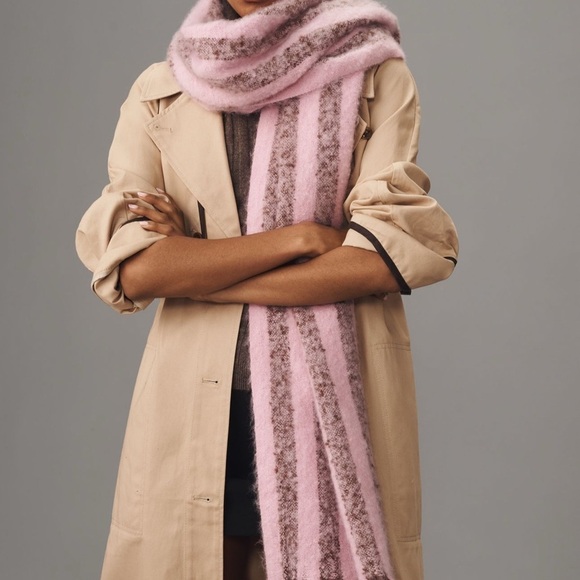 Anthropologie Pink and Brown Scarf - Picture 2 of 2